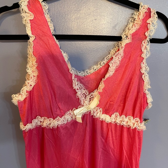 Vintage Unbranded Pink Nightgown with Lace Size Medium - Picture 6 of 6